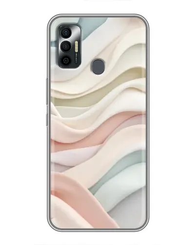 Чехол для TECNO Spark 7P с картинкой «Пастельные нежные волны»