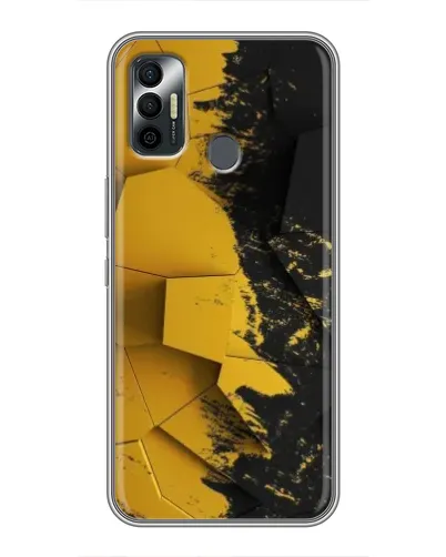 Чехол для TECNO Spark 7P с картинкой «Золотые осколки геометрии»