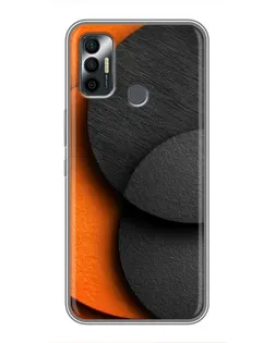 Чехол для TECNO Spark 7P с картинкой «Геометрия оранжевых кругов»