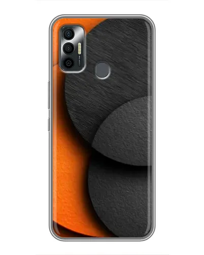 Чехол для TECNO Spark 7P с картинкой «Геометрия оранжевых кругов»