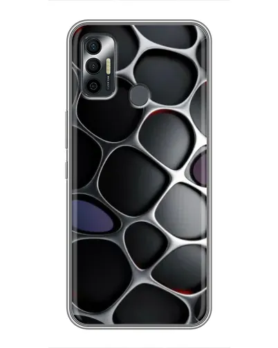 Чехол для TECNO Spark 7P с картинкой «Объемная темная решетка»