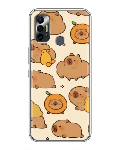Чехол для TECNO Spark 7P с картинкой «Капибары с апельсинами»