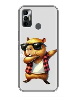 Чехол для TECNO Spark 7P с картинкой «Капибара рэпер даб» Чехол для TECNO Spark 7P с картинкой «Капибара рэпер даб»