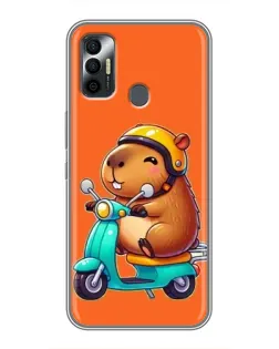 Чехол для TECNO Spark 7P с картинкой «Капибара на скутере» Чехол для TECNO Spark 7P с картинкой «Капибара на скутере»