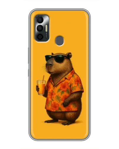Чехол для TECNO Spark 7P с картинкой «Капибара на отдыхе»