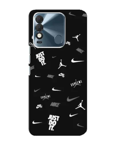 Чехол для TECNO Spark 8 с картинкой «Nike Black Pattern»