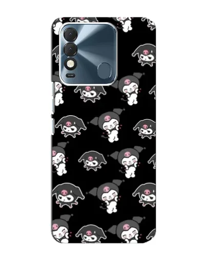 Чехол для TECNO Spark 8 с картинкой «Черный паттерн Kuromi»