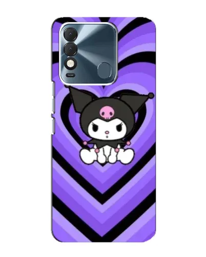 Чехол для TECNO Spark 8 с картинкой «Kuromi и фиолетовые сердца»