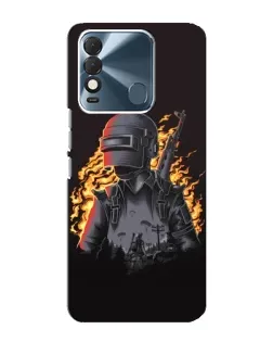 Чохол для TECNO Spark 8 з картинкою «PUBG — вогняний силует»