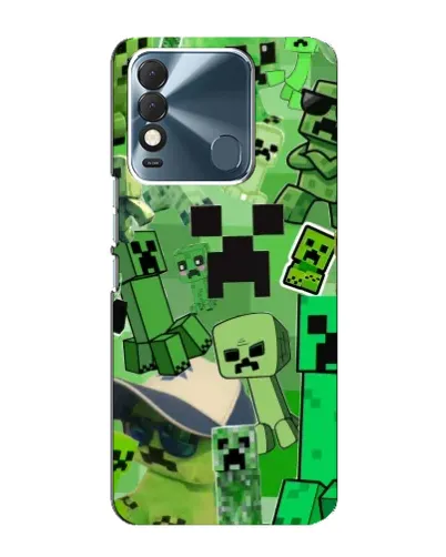 Чехол для TECNO Spark 8 с картинкой «Криперы Minecraft»