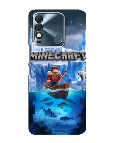 Чехол для TECNO Spark 8 с картинкой «Minecraft ледяной мир»