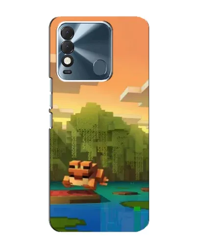 Чехол для TECNO Spark 8 с картинкой «Майнкрафт закат солнца»
