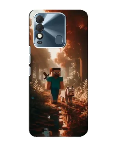 Чехол для TECNO Spark 8 с картинкой «Стив в лесу»
