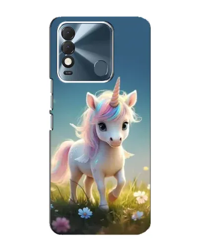Чехол для TECNO Spark 8 с картинкой «Единорог на поляне»