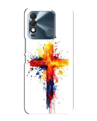 Чехол для TECNO Spark 8 с картинкой «Акварельный крест»