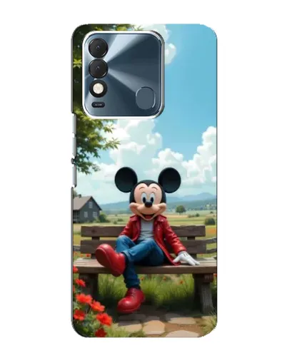 Чехол для TECNO Spark 8 с картинкой «Микки на скамейке»