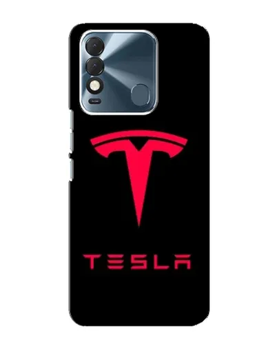 Чехол для TECNO Spark 8 с картинкой «Tesla Red Logo»