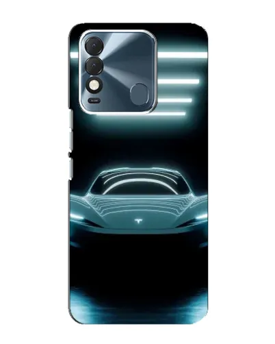 Чехол для TECNO Spark 8 с картинкой «Tesla в неоне»