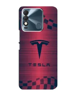 Чехол для TECNO Spark 8 с картинкой «Тесла красный карбон»