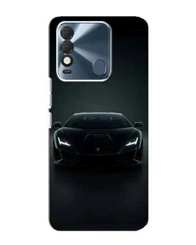 Чехол для TECNO Spark 8 с картинкой «Черный Lamborghini Aventador»