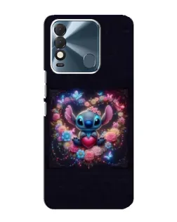 Чохол для TECNO Spark 8 з картинкою «Stitch у квітах»