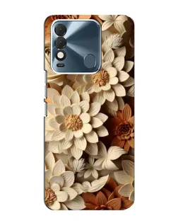 Чохол для TECNO Spark 8 з картинкою «Бежевий флористичний декор»