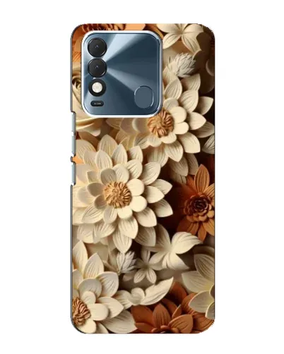 Чохол для TECNO Spark 8 з картинкою «Бежевий флористичний декор»