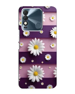 Чохол для TECNO Spark 8 з картинкою «Ромашки на фіолетовому»