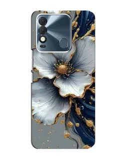 Чохол для TECNO Spark 8 з картинкою «Біла квітка та золотий флюїд»