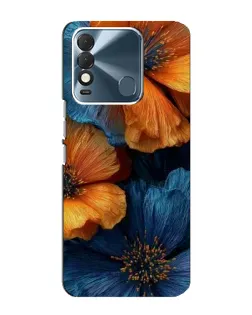 Чохол для TECNO Spark 8 з картинкою «Яскрава синьо-помаранчева флора»