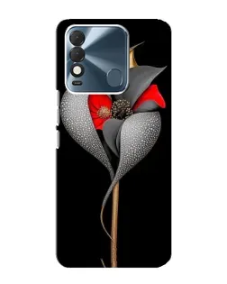 Чохол для TECNO Spark 8 з картинкою «Срібна фантазійна квітка»