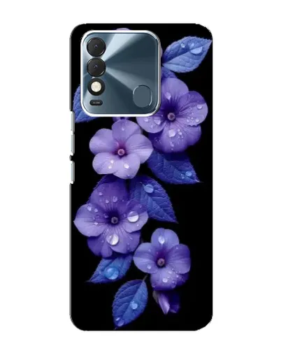 Чохол для TECNO Spark 8 з картинкою «Фіолетові квіти з росою»