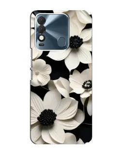 Чохол для TECNO Spark 8 з картинкою «Об'ємні білі квіти»
