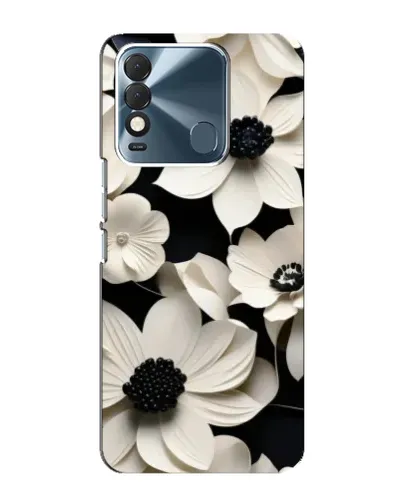 Чохол для TECNO Spark 8 з картинкою «Об'ємні білі квіти»