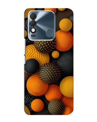 Чехол для TECNO Spark 8 с картинкой «Объемные оранжевые сферы»