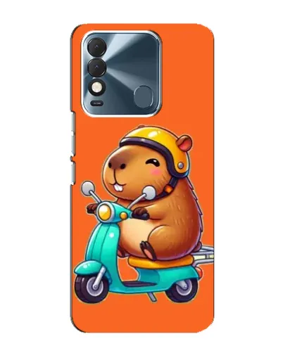 Чехол для TECNO Spark 8 с картинкой «Капибара на скутере»
