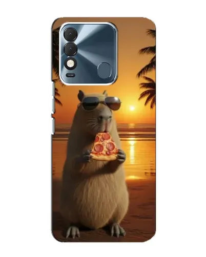 Чехол для TECNO Spark 8 с картинкой «Капибара с пиццей»