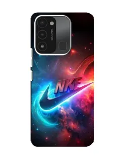Чехол для TECNO Spark 8C с картинкой «Огненный логотип Nike»