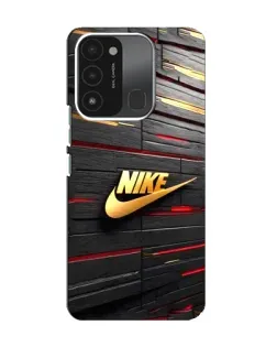 Чехол для TECNO Spark 8C с картинкой «Золотой Nike на металле»