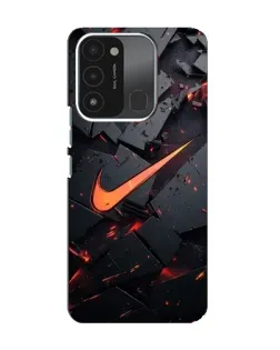 Чехол для TECNO Spark 8C с картинкой «Nike — эффект разломов»