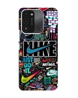 Чехол для TECNO Spark 8C с картинкой «Яркий коллаж Nike»