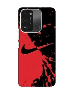 Чехол для TECNO Spark 8C с картинкой «Красные брызги Nike»