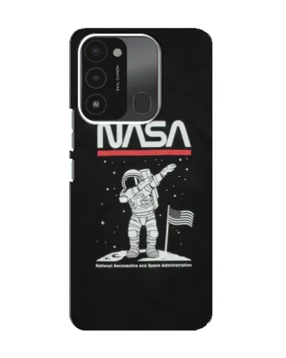 Чехол для TECNO Spark 8C с картинкой «NASA — шагаем по Луне»