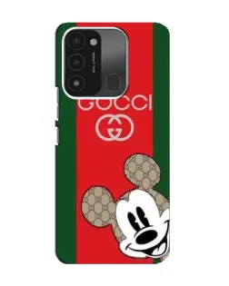 Чехол для TECNO Spark 8C с картинкой «Gucci — полосы и Микки»