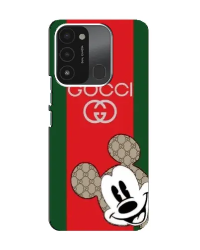 Чехол для TECNO Spark 8C с картинкой «Gucci — полосы и Микки»