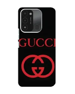 Чехол для TECNO Spark 8C с картинкой «Gucci — красный логотип»