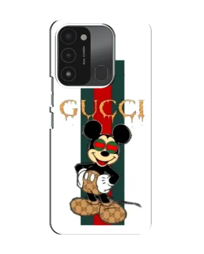 Чехол для TECNO Spark 8C с картинкой «Микки Маус Gucci — полосы»