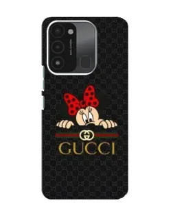 Чехол для TECNO Spark 8C с картинкой «Минни Маус Gucci — черный»