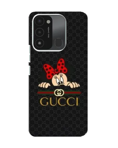 Чехол для TECNO Spark 8C с картинкой «Минни Маус Gucci — черный»