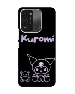 Чехол для TECNO Spark 8C с картинкой «Kuromi — черный минимализм»